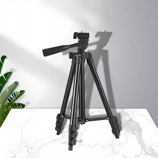 135 cm mobiltelefonstativ i aluminiumlegering - svart