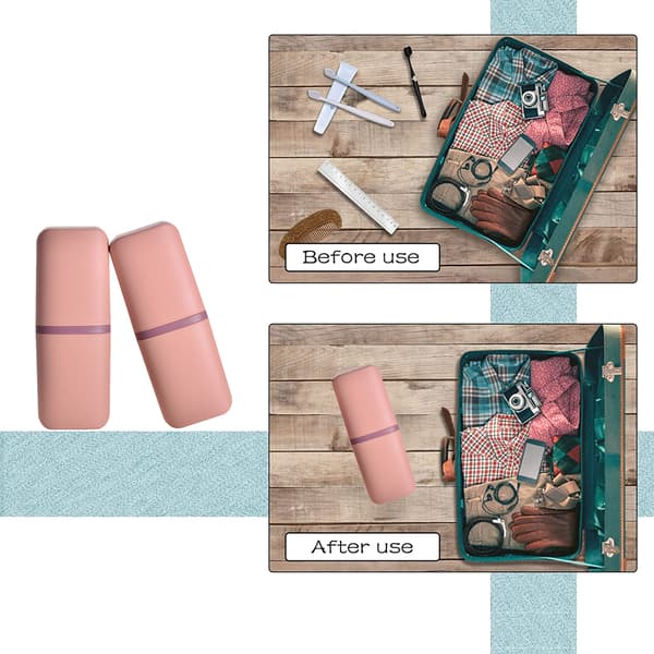 2-pack reseförvaringslåda för tandborste - Sakura Rosa