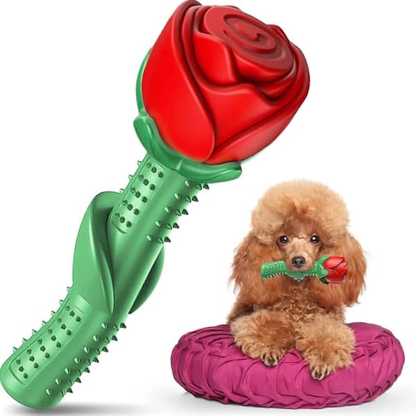 Holdbart hundelegetøj til aggressive tyggere, Magic Rose robust legetøj til store/mellemstore hunde