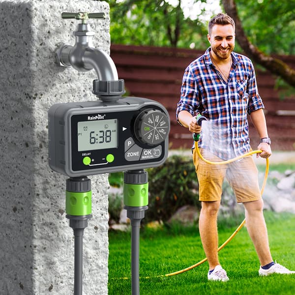 Rainpoint vandingscontroller, tidsindstillet vanding, automatisk vandingssystem til haver, plæner og parker.