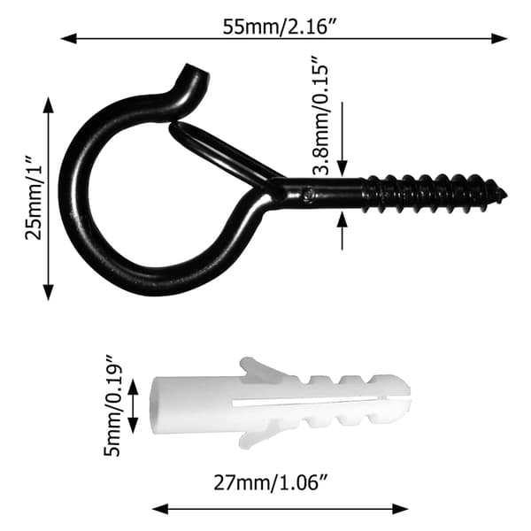 24 stk. metallkroker - 55 lengde svart