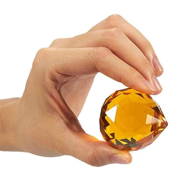 2 STK Farvede Krystalkuglelys - 40mm Rav