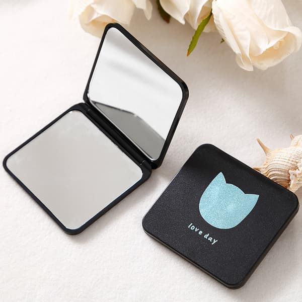 Bærbart sødt mini makeup-spejl - katte-stil