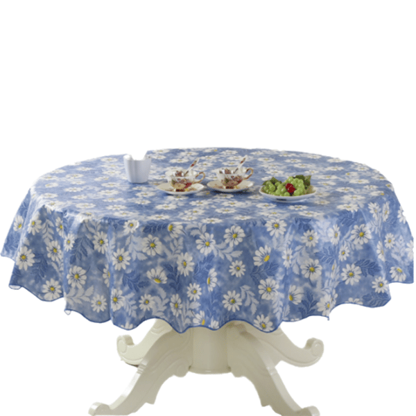 1 Duk Rund - Blå Hav - 152 cm Diameter Rund Duk
