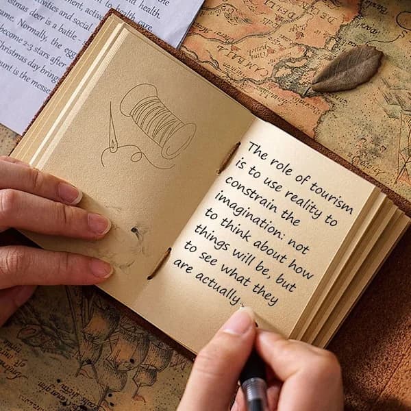 Hardcover læder notesbog til daglige noter [XJ]