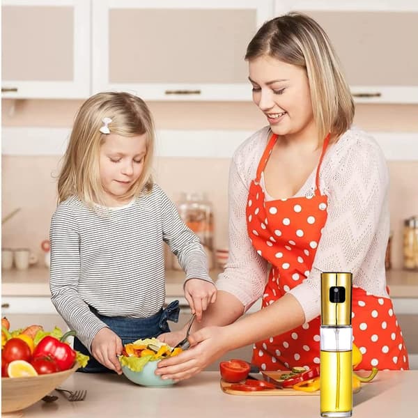 Sprayflaske i rustfritt stål, trykktype - 100 ml - gullbelagt