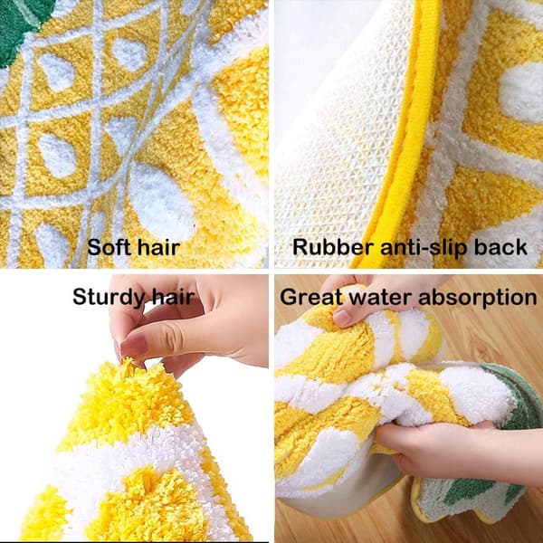 1 stk teppe (mikrofiber ananas gulvmatte 50x80cm)