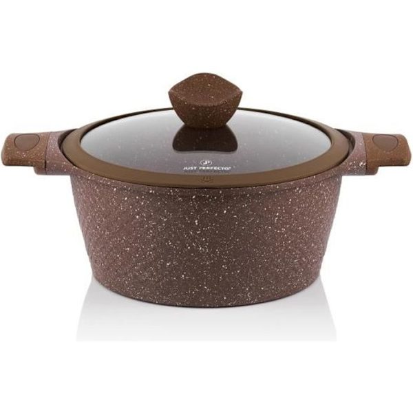 JUST PERFECTO Induktionskastrull 24 cm - Non-stick kastrull - Alla värmekällor inklusive induktion kastanj