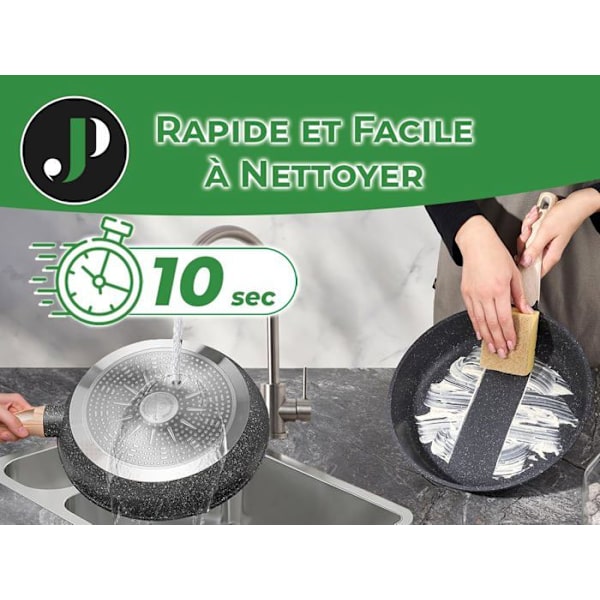 Køkkengrydesæt Induktions 13 dele JUST PERFECTO - Gryde- og pande sæt - Til alle kogeplader inklusive induktion - Aluminium - Sort Svart