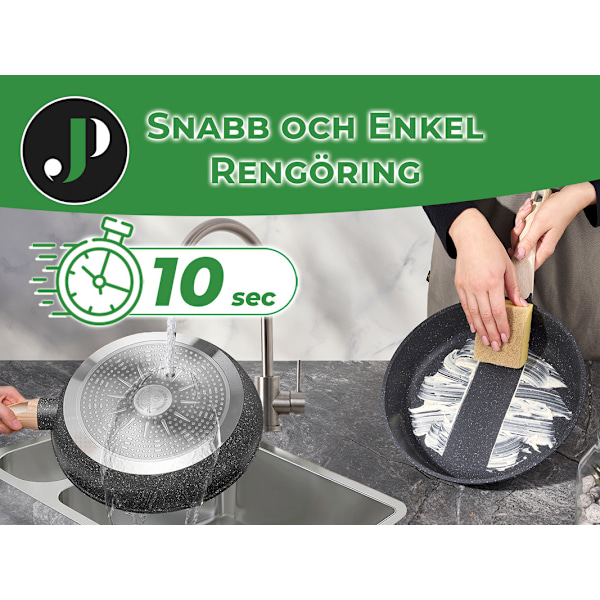 JUST PERFECTO 14-osainen induktiokeittoastiasetti - Kattilat ja pannut - Kaikki lämmönlähteet, mukaan lukien induktio - Alumiini Svart