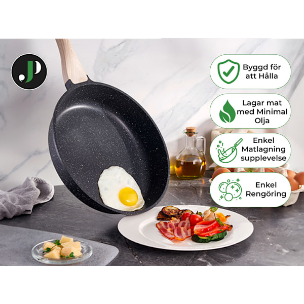 JUST PERFECTO 21-osainen induktiokeittoastiasetti - Kattilat ja pannut - Kaikki lämmönlähteet, mukaan lukien induktio - Alumiini - Musta svart