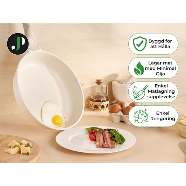 Just Perfecto induktionskärl - kastruller - non-stick stekpanna - All-Range kastrull - PFOA- och PTFE-fri 21 st Beige