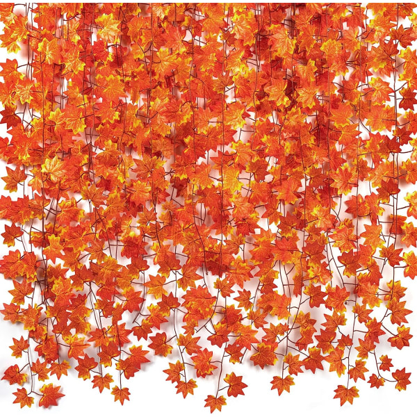 5 Pack Fall Leaf Garland - Hanging Vines Garland Artificiell höst