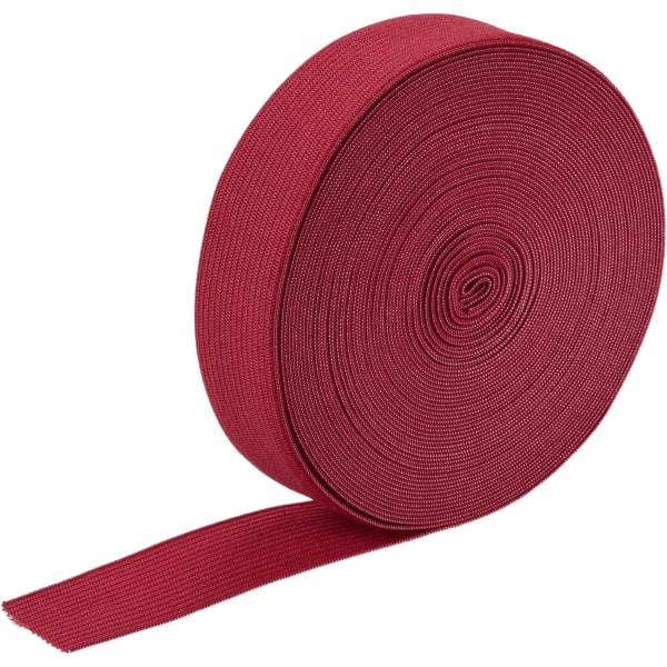 Elastiska band för sömnad 1" 10 Yard röd stickad elastisk spole Hög elasticitet för