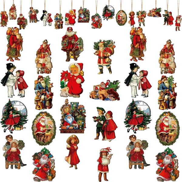 48 st Julgransprydnader Viktoriansk stil trädekorationer Dekorationer