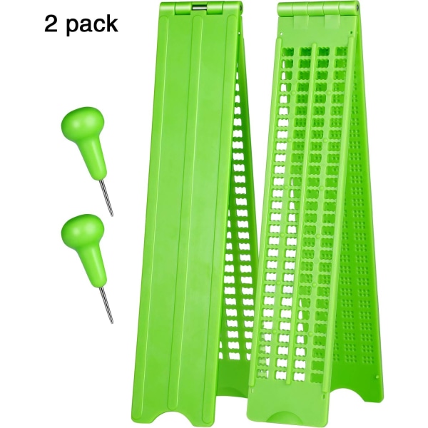 4 rader 28 celler punktskriftsskrivskiffersats i grönt (2 delar)