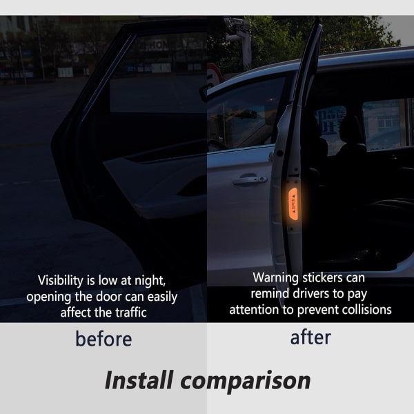 Dörrreflekterande påminnelseklistermärken - Universal Car Open reflekterande varningsdekaler