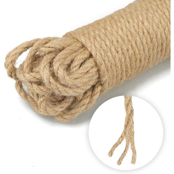 5 mm tjockt garn - 65 fot naturligt jute rep för gör-det-själv-dekoration och hantverk