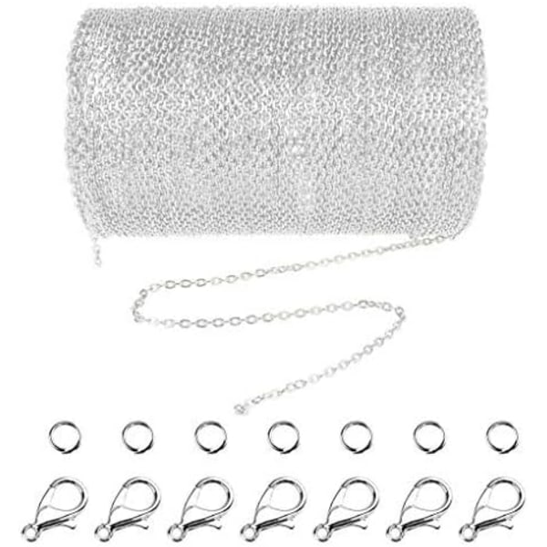 33 fot legering DIY Link Chain Halsband - Smyckeskedja med hoppringar och lås