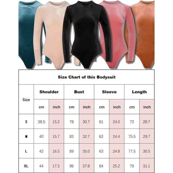 Sammetsbody för kvinnor med långärmad långärmad stringtrosa Body Basic Jumpsuits