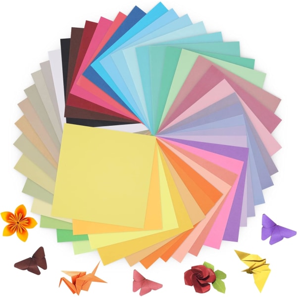 Origami-papper 50 färger 100 ark - dubbelsidigt färgat origami set