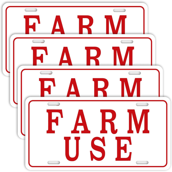 4 delar Farm Use ID Tag-skylt - Reflekterande skyltar i aluminium