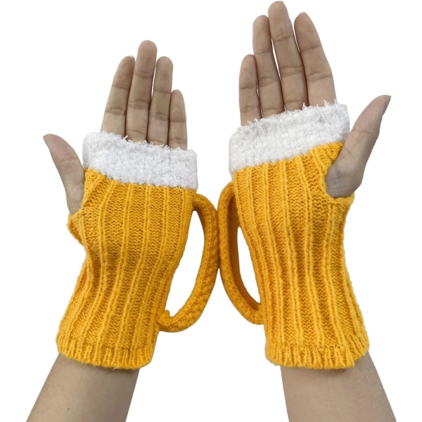 Handgjorda stickade retrovirkade fingerlösa handskar