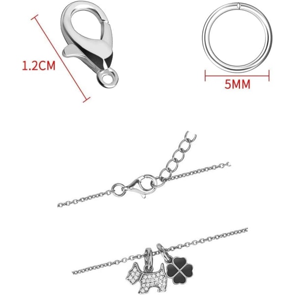 170 st Silver Lobster Claw Spännen med Öppna Jump Rings Set - Smycken Spännen för att göra fynd och armband