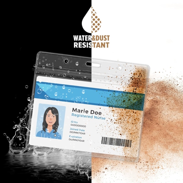 50st klara ID-korthållare med vattentätt dragkedja