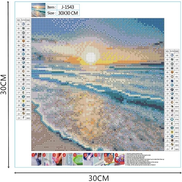 5D DIY Diamond Painting Kit - Sunset Sea Beach