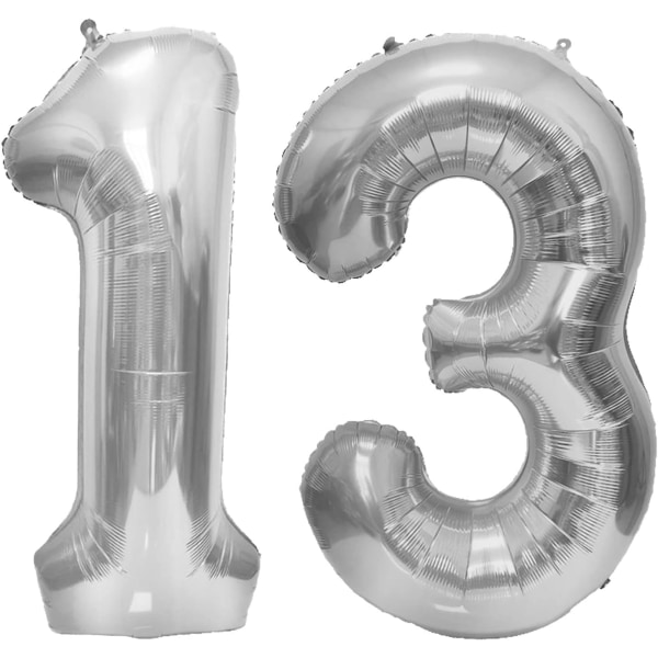 40-tums Silver Number 13 Ballong - XXL Folieballong