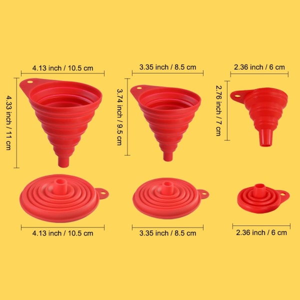 Hopfällbara silikontrattar - 3-i-1 set för enkel hällning