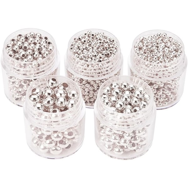 5 Box Round Spacer Beads - Metallpärlor för smyckestillverkning