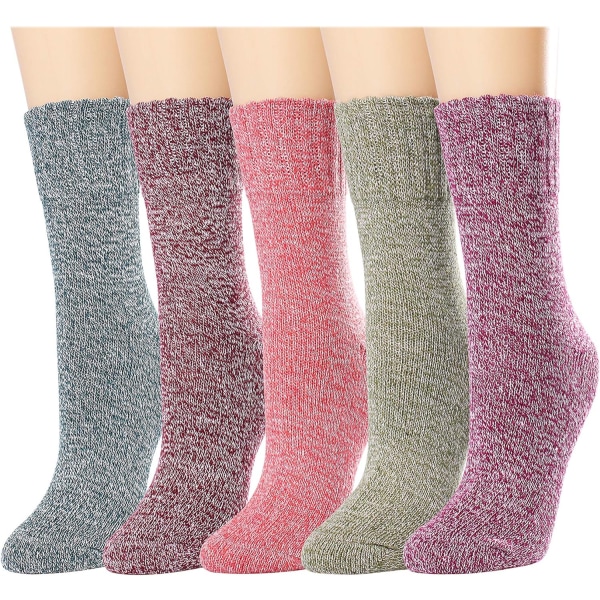 Crew Socks - Bekväma ull bomullsvarma stövlar i olika färger