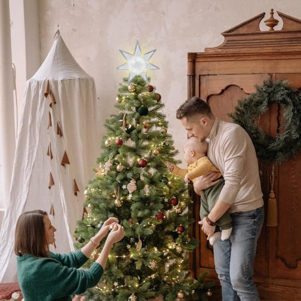 LED Christmas Tree Topper Star - Hollow Craft Design