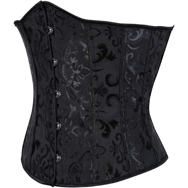 Underbyst korsetter för kvinnor Svart korsett Top Waist Trainer Mode Bustier Plus