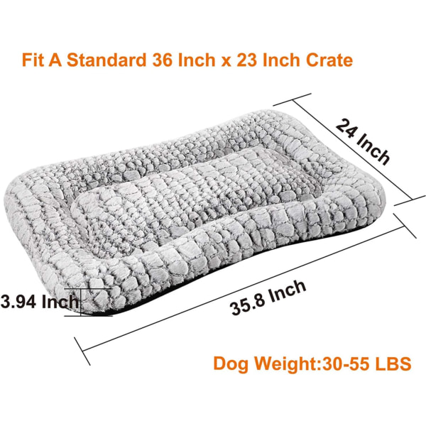 Deluxe Plysch Hundsäng Pet Kudde Crate Mat. Tvättbar Pet Bed