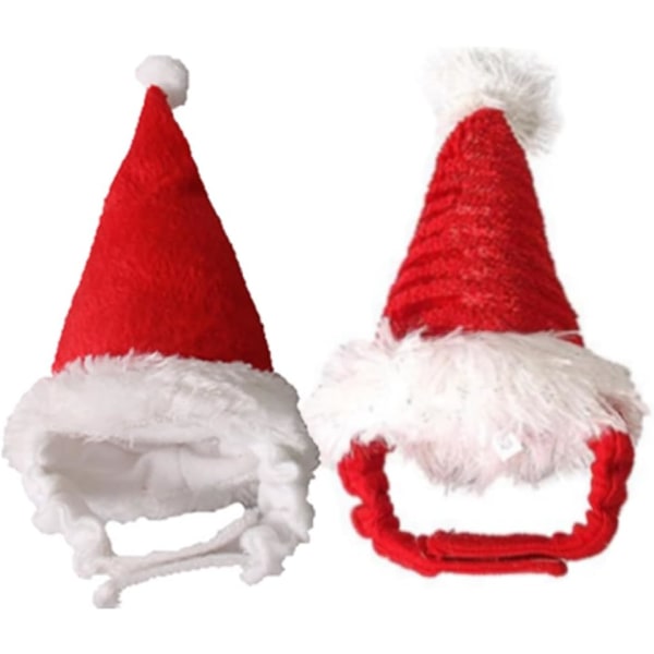 2 ST Pet Julhatt Hamster Claus Cap Kitty Head Accessoarer för kanin