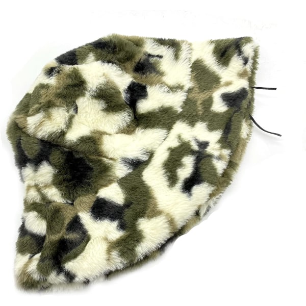 Vinter Ko Leopard Fuskpäls Fluffiga Bucket Hats Kvinnor Män Utomhus Plysch Varm Sol