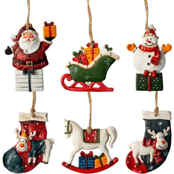 Harts julgransprydnader 6-pack Xmas hängande ornament Snowman Christmas