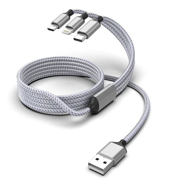 Multi 3 i 1 Universal USB -laddningskabel, 3M/10FT nylon