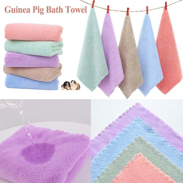 Marsvin Mjuka filtar - Sovmatta av fleece och badhanddukar för små husdjur (5-pack)