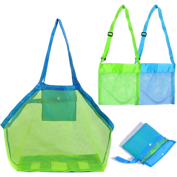 Mesh Beach Tote Bag för Sand Leksaker Extra Large (1 Styck), Kids Sea