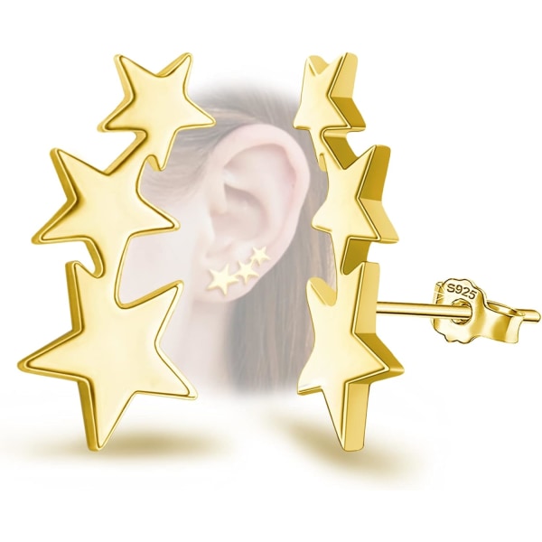 Sterling Silver Star Stud örhängen för tjejer kvinnor - allergivänliga