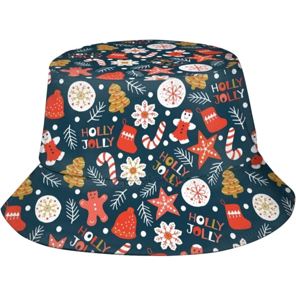 Christmas Snowflakes Pattern Bucket Hat Fashion Unisex Print Christmas Bucket