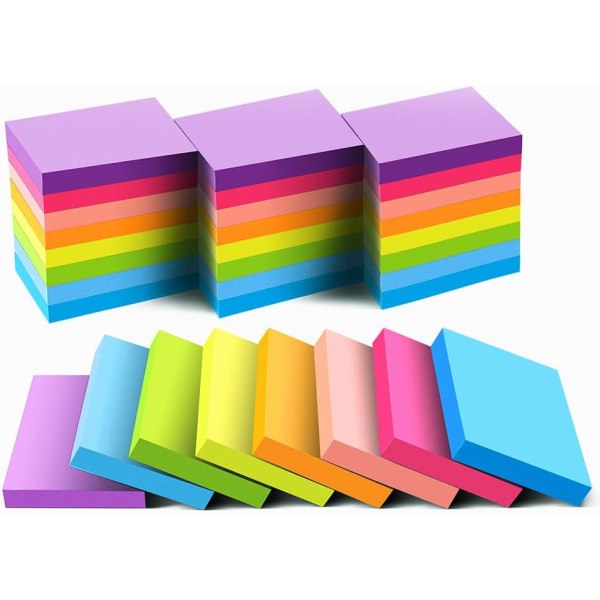 Sticky Notes 1,5x2 tum, ljusa färger, 24-pack