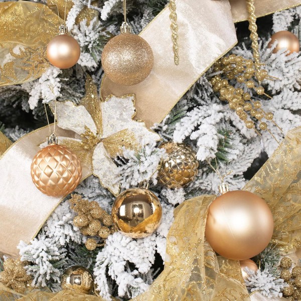 Julbollsdekorationer Set Säsongens hängande dekorationer, 46 st splittringssäker