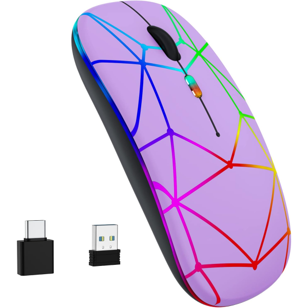 Trådlös mus. Bluetooth trådlös mus för bärbar dator - uppladdningsbar led