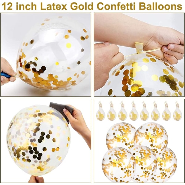 50-årsballonger - stora nummer 50 ballonger med guldkonfetti