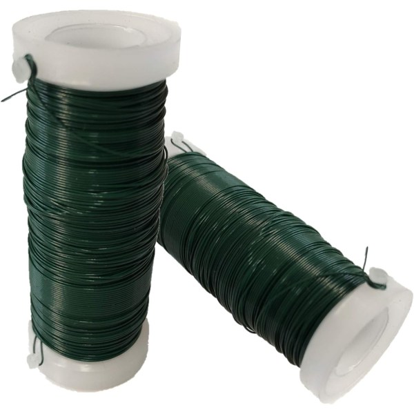 2 Rulle 0,35 mm Grön Floristtråd - Blomstråd för hantverk